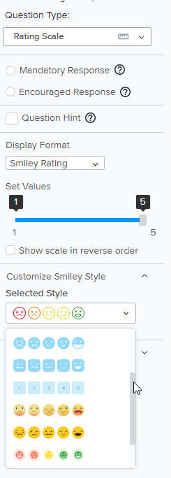 customize smiley scale