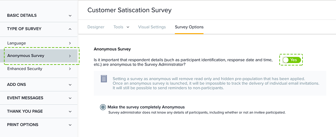 Anonymous Survey